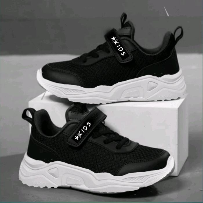 Ando Kids - Sepatu Sneakers Anak Laki-Laki Dan Perempuan Sepatu Anak Sekolah Tk-Sd Size 26-30 Hitam