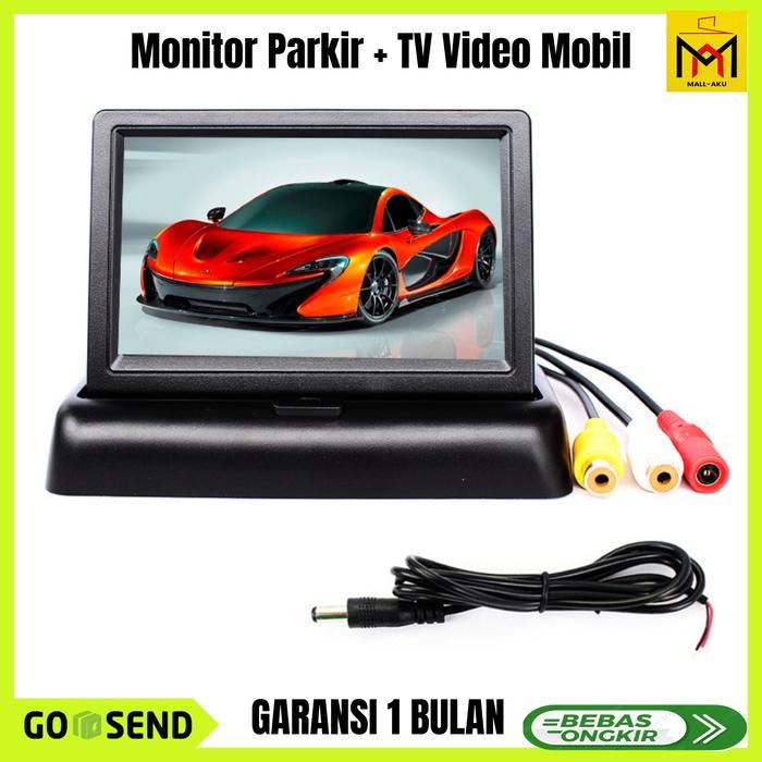 Ready Layar Monitor Lipat Parkir + Video TV Mobil LCD 4.3 Inch Night Vision