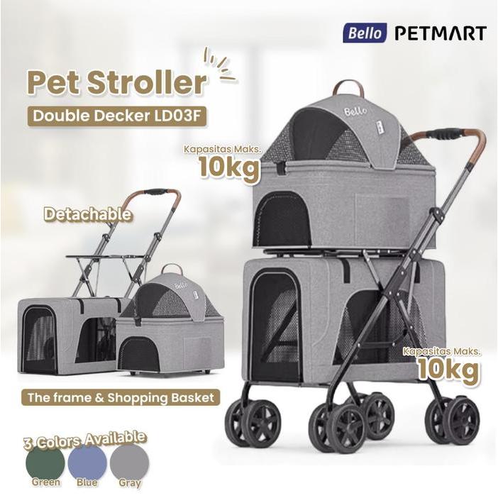 BELLO Pet Stroller Detachable Double Decker LD03F