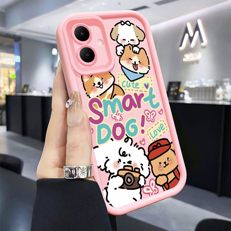 Casing Hp untuk Infinix Smart 10 Tecno Spark Go 2 2024 POP 10 4G Case Kamera anak anjing Kasing sili