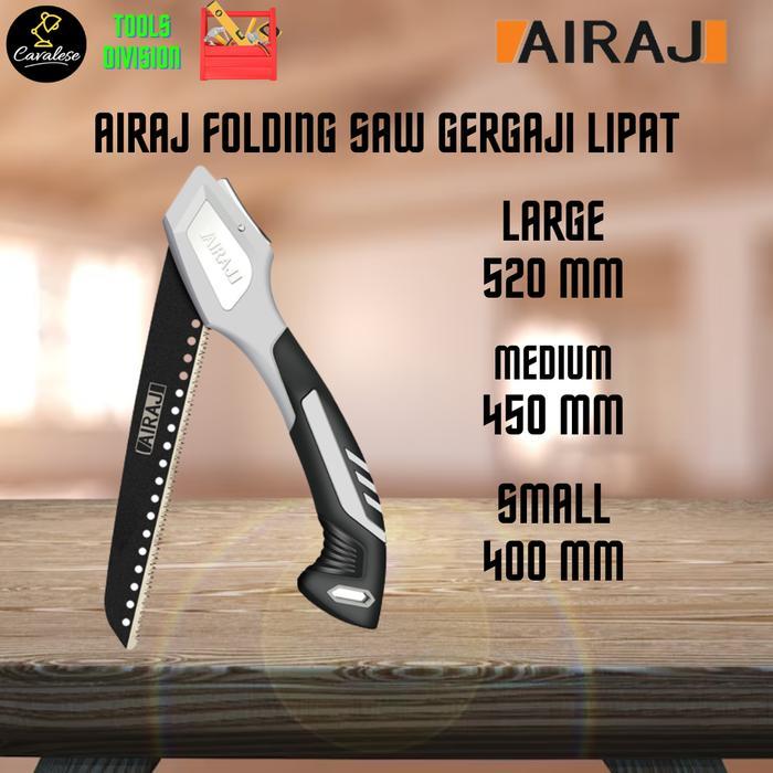 AIRAJ Hand Folding Saw Gergaji Kayu Lipat Camping Portable SK5 Steel