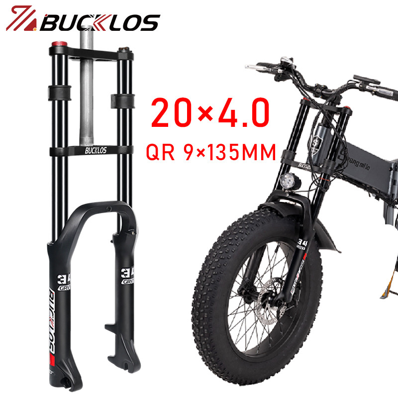 STOK TERBATAS  BUCKLOS 20inch Bike Fat Fork 20*4.0 Bicycle Suspension Fork 4.0 Tire E-Bike Forks 9*1
