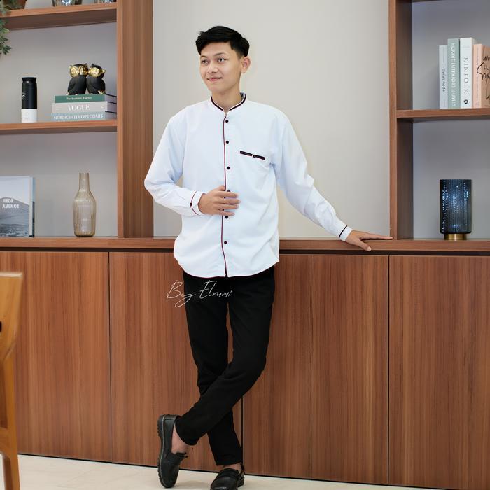 TERLENGKAP BAJU KOKO MUSLIM PRIA BAJU KOKO LC BAJU KOKO WARNA PUTIH HITAM COKSU BAJU KOKO EL RUMI