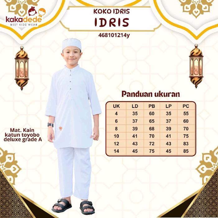 TERLENGKAP SETELAN KOKO PUTIH ANAK SET IDRIS BY KAKADEDE KIDSWEAR
