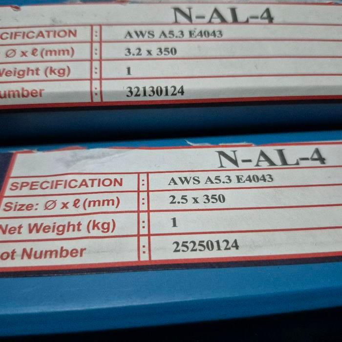 N3W kawat las listrik stick aluminium aws 4043 E 2.5mm eceran per batang