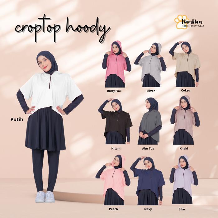 ORIGINAL Hoodie Olahcroptop Asymmetric Wanita Muslim READY STOCK