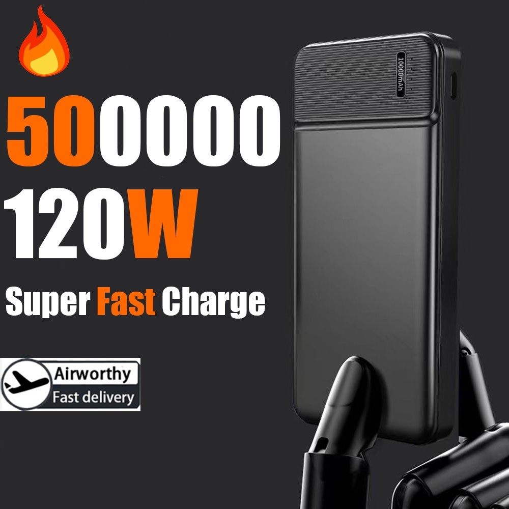PROMO HARI INI  50000mAh Powerbank Super Fast Charger 120W Portable External Battery Powerbank High 
