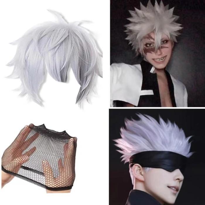 SALE Wig Gojo Satoru Rambut Palsu Pria Putih Rambut Palsu Cowok Keren Rambut Palsu Anime Rambut