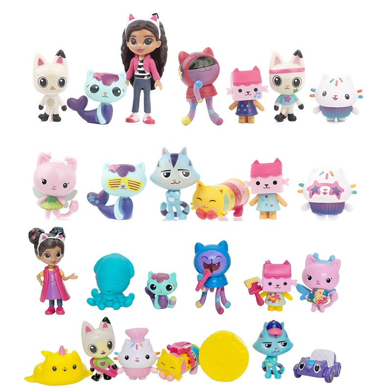 Gabby Dollhouse Anime Figure Toy Gaby Girl Dolls Smiling Car Cat Hug Cartoon Action Figure Kids