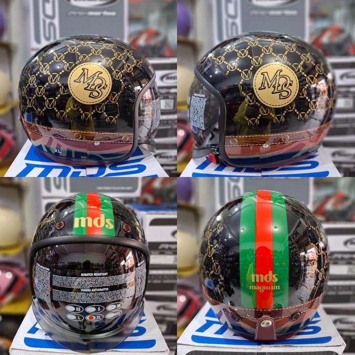 Helm Mds Magnum #1 Black Mds Retro