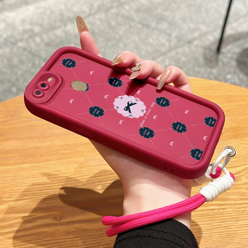 Casing Hp untuk OPPO A7 A5s A12 A12s A11K Case Casing HP Softcase Ponsel Soft Shell dengan Tali Sili