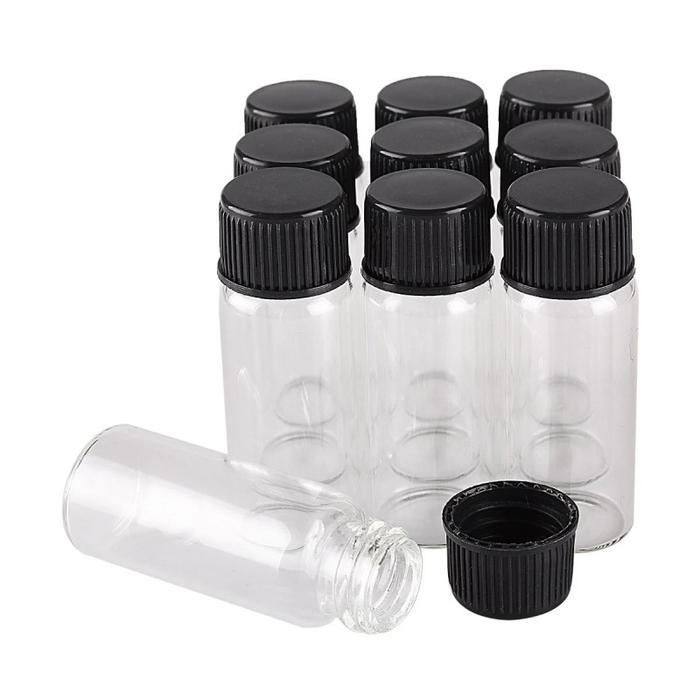 10Pcs/Set Botol Kaca Tutup Ulir 10Ml/20Ml/50Ml Botol Sample Parfum Multifungsi Botol Beling Kecil