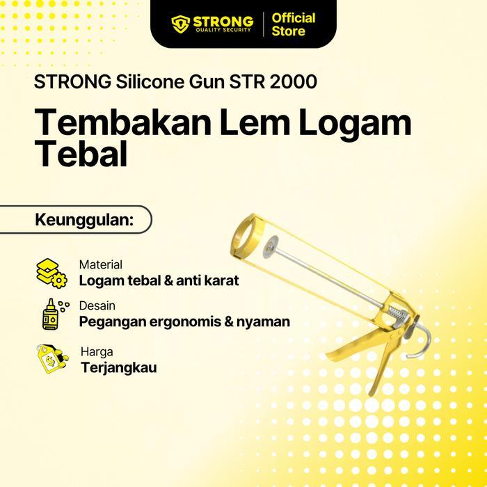 Strong Silicone Gun Str 2000 Tembakan Lem Kaca & Sealant Caulking Gun Logam Kuat Anti Karat Alat Lem