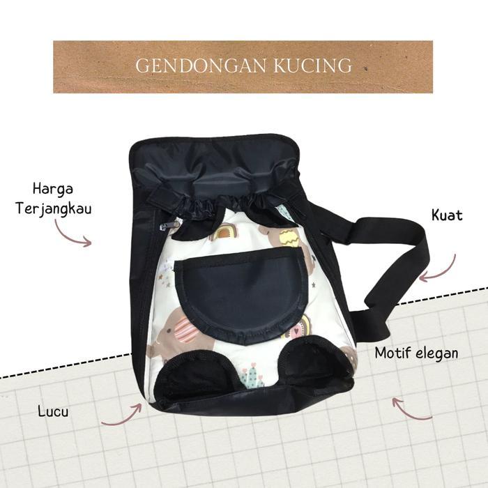 Gendongan Kucing Depan Belakang Tas Gendong Anjing Kitten Lucu Kecil Besar Hewan