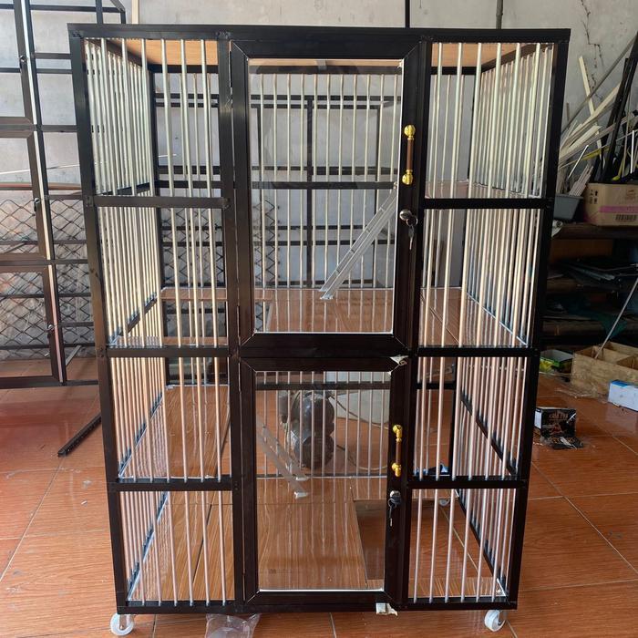 kandang kucing alumunium 2 tingkat
