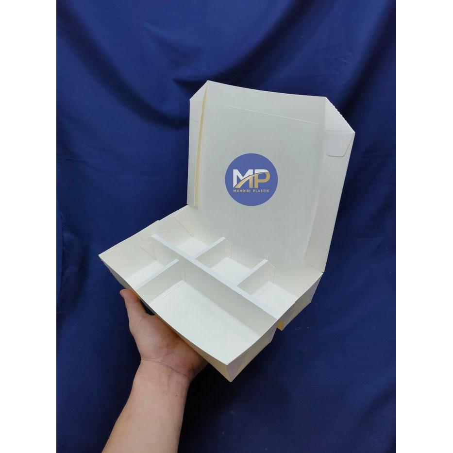 Paper Lunch Box Sekat 5 / Kotak Makan Kertas Sekat 5 -50pcs