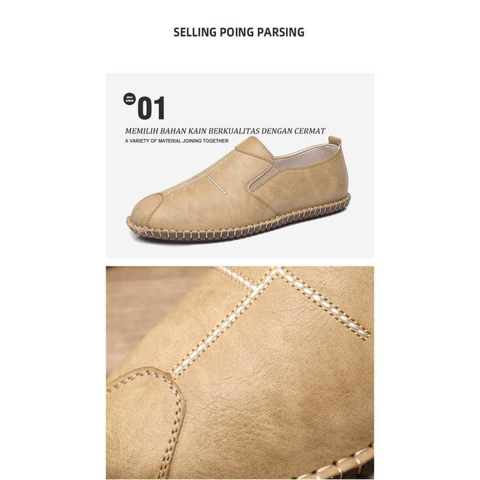 Fladeo Footwear - Sepatu Kulit Pria Ringan Dengan Pola Anyaman Tren