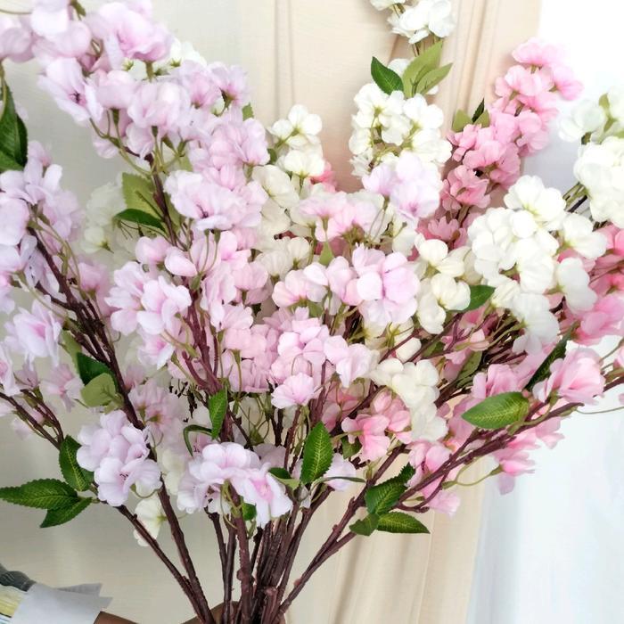 BUNGA SAKURA SUDUT PREMIUM JUMBO ARTIFICIAL Hiasan Vas