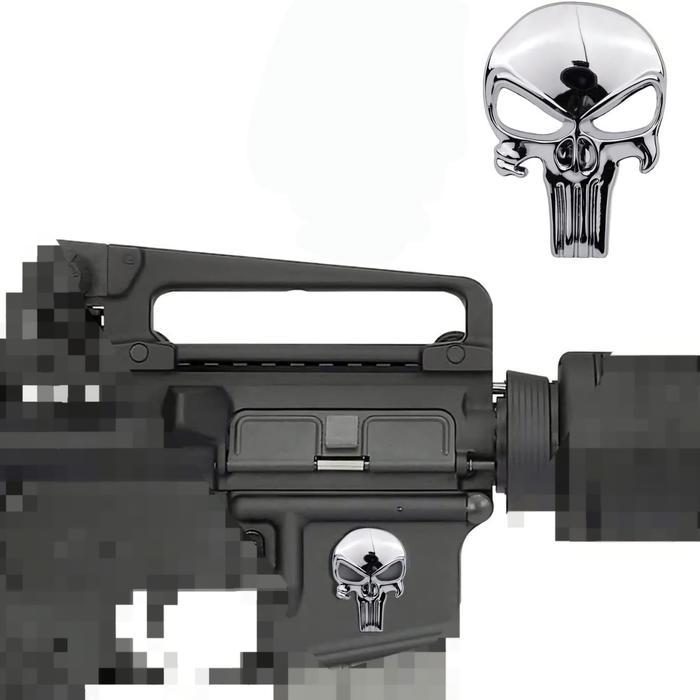emblem stiker 3D punisher metal for m4 slr ar15 aeg gbbr wgg wgb hiasan aksesoris tactical