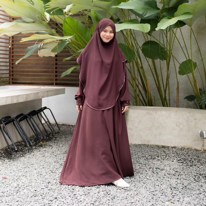 Aisha Hijab - Yumna Abaya Anti UV Set Hijab Frech Khimar Syar'i Bahan Neosoft Setelan Haji dan Umrah