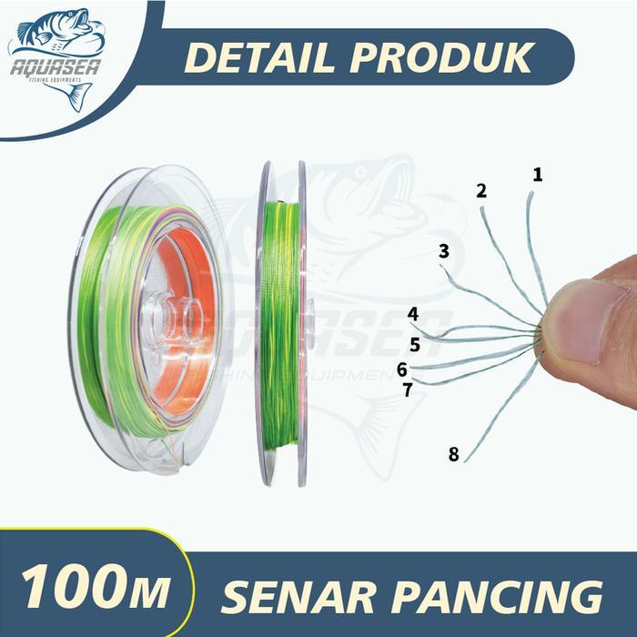 Cod - Aquasea - Tali Pancing Megabarra 100Meter Japan Pe Nilon 8X 100M 8 Helai Strengthen 4,Kg Alat