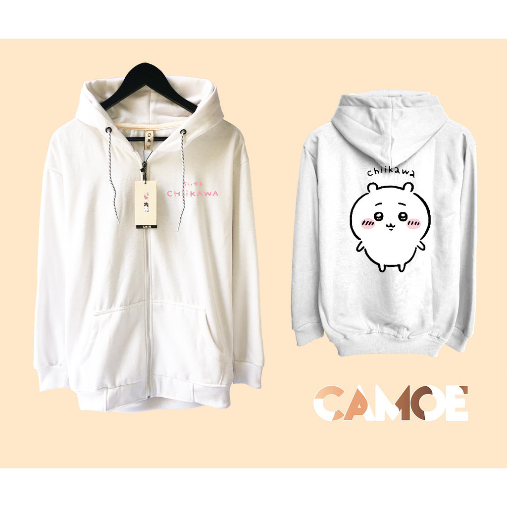 Jaket Hoodie Zipper Chiikawa Nanka Chiisakute Kawaii Yatsu Character Chiikawa