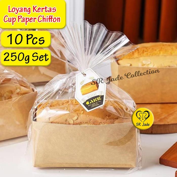 [10 PCS] Loyang Kertas Roti Cup Paper Chiffon Kotak Paper Cup Tray Chiffon Loyang Baking Tahan Panas