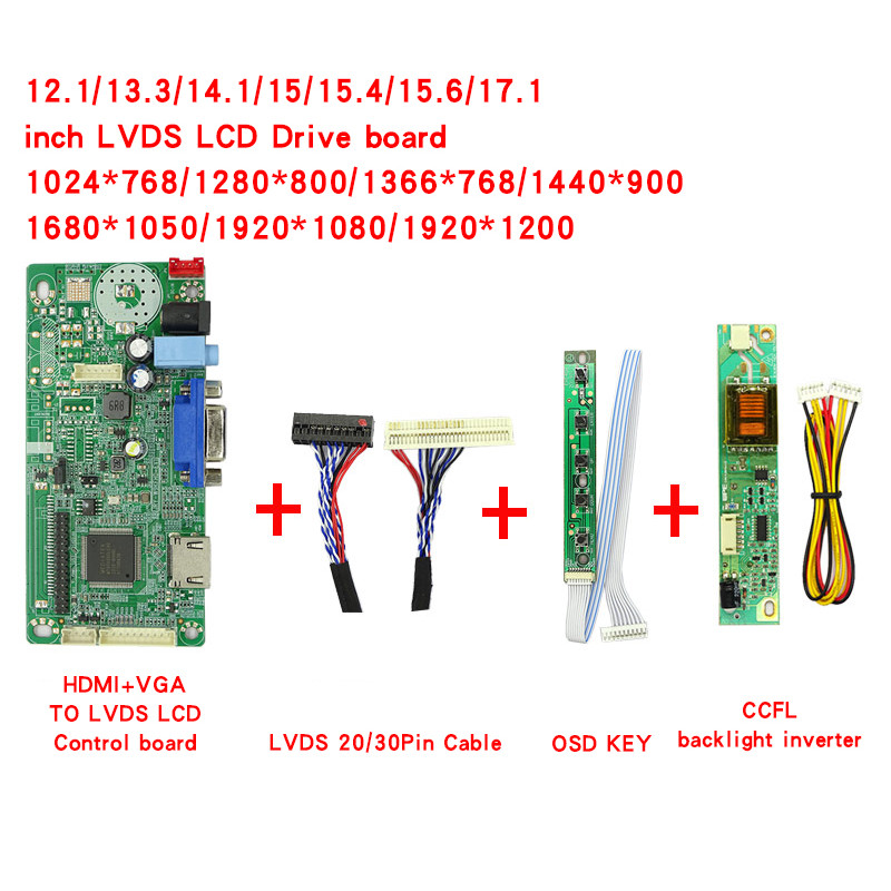 14.1inch LCD Screen Driver Controller Board Kit for N141C1 30Pin LVDS 1440X900 HDMI-compatible VGA D