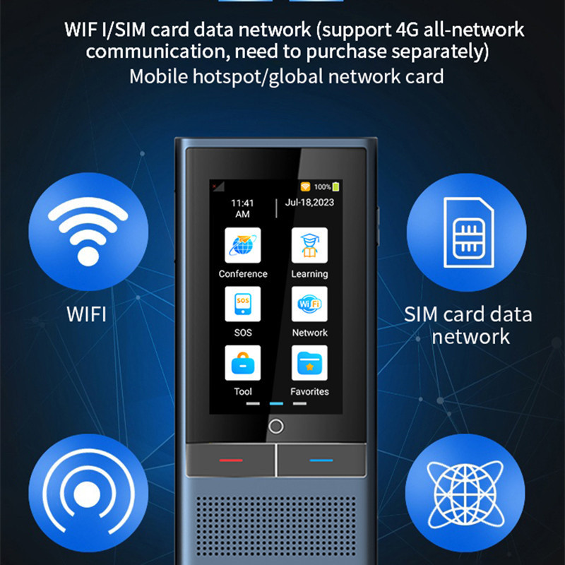 Translator Machine Z6 117 Languages 4G Internet Real-time Recording Text Simultaneous Interpretation
