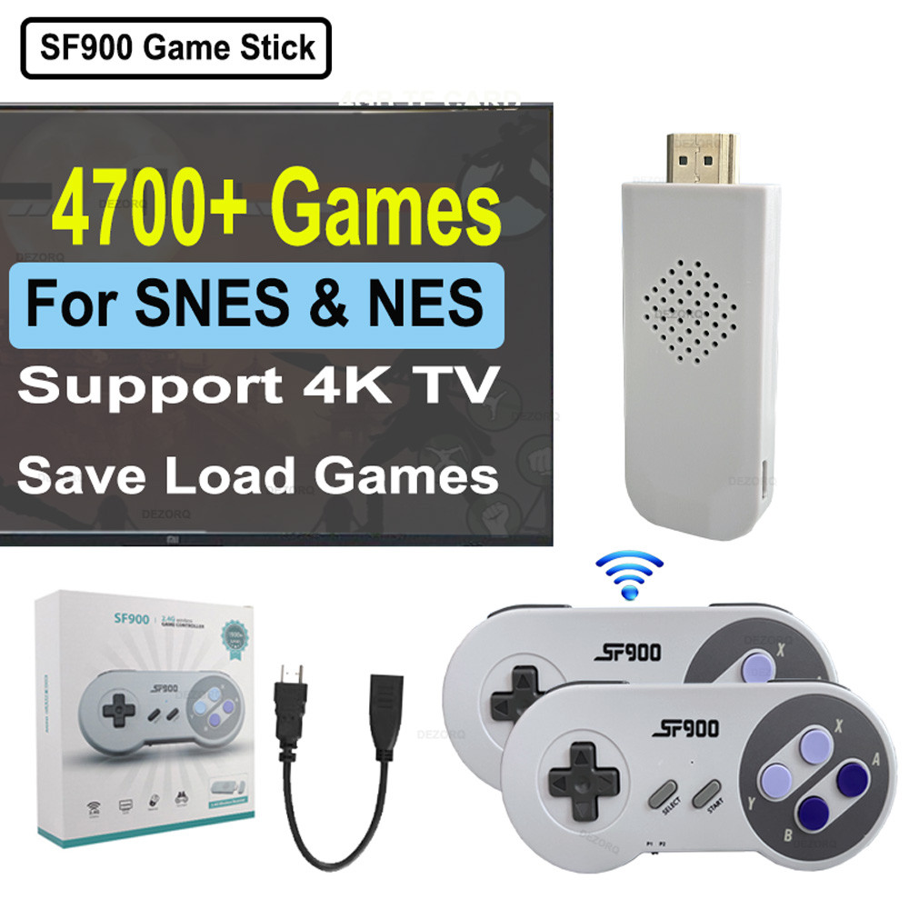 SF900 Classic Retro Video Game Console 4700 Games 16 Bit Mini Consola Wireless 4K HD TV Game Stick f
