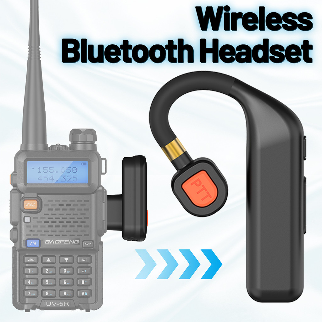Abbree Walkie Talkie Wireless Bluetooth Headphone Handsfree Earpiece Replacement For Baofeng -5Rh