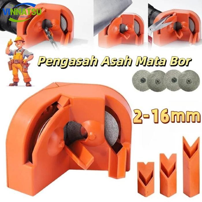 Vinnatsu Pengasah Asah Mata Bor Mata Besi Bor Asah Pisau Portabel Alat Asah Mata Bor Bit Sharpener