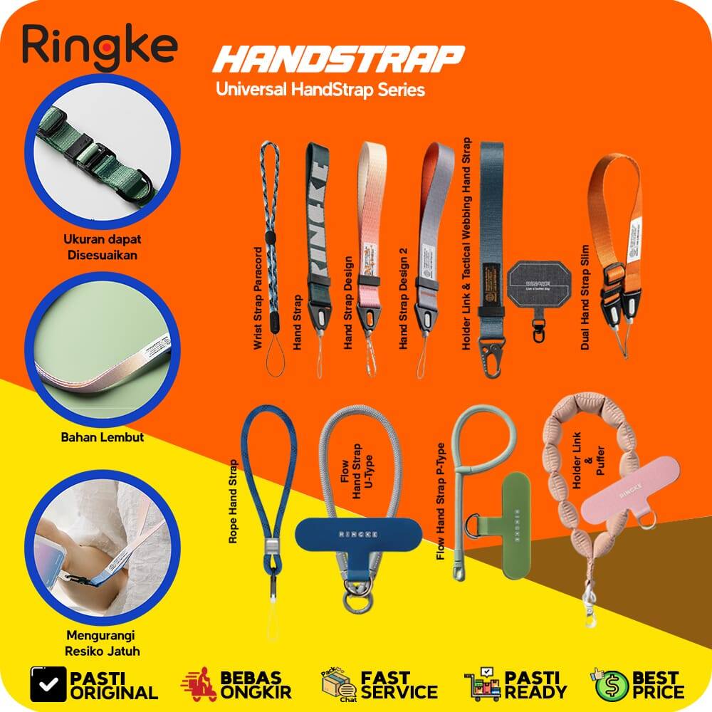 Ringke Gantungan Handphone Wrist Strap / HandStrap / Rope Hand Strap / Flow P-Type / U-Type / Tactic
