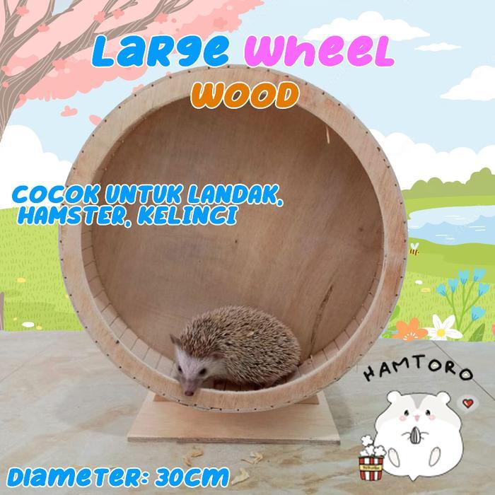 LARGE WHEEL Kincir Kayu Besar 30cm Mainan Landak Mini, Sugar Glider, Hamster