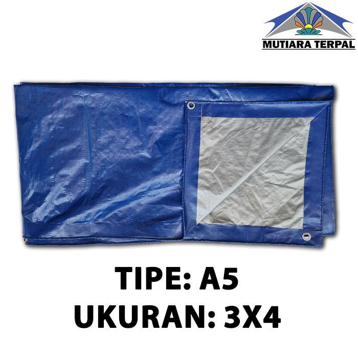 Terpal A5 Biru Silver Ukuran 3X4