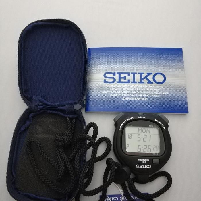 Stopwatch Seiko 100 Lap Memory Seiko Stopwatch S23601 Hitam Outdoor