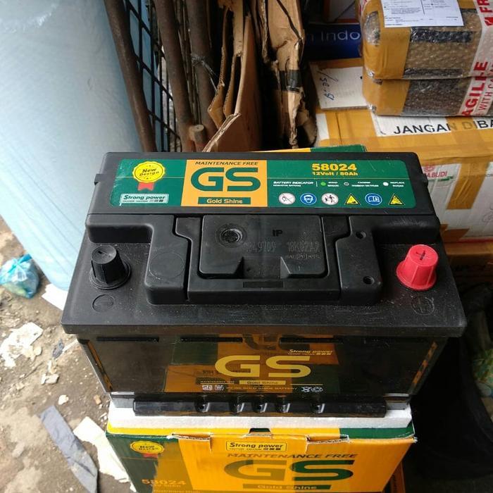 Aki Accu 580-24 Mf Kering 12V 80Ah Amper Gs Gold Shine