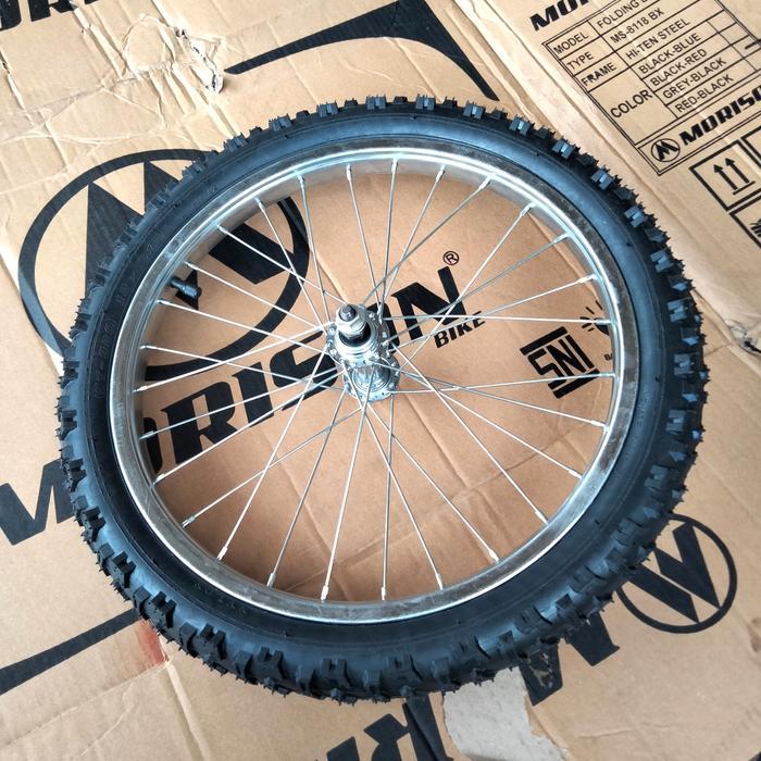 Meroca Bike - Wheelset Sepeda Ukuran 18 Roda Depan Lengkap Dengan Ban Luar Dalam