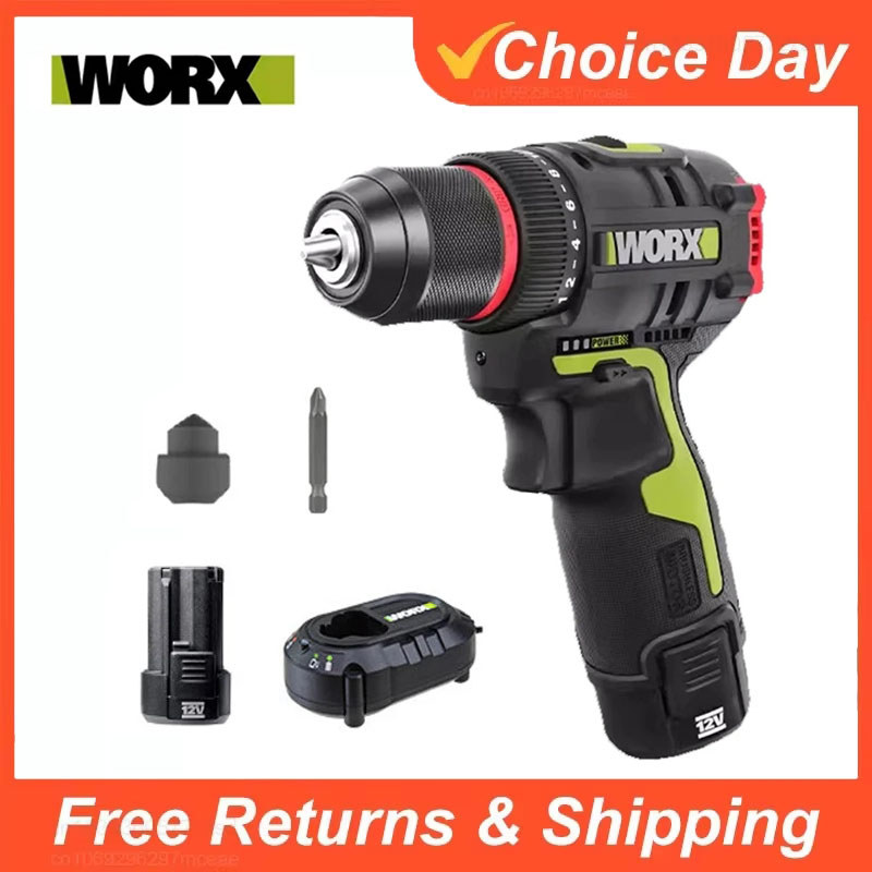 WORX WU130X 12V Cordless Electric Screwdriver Drill 40Nm Brushless Motor for Metalworking Home