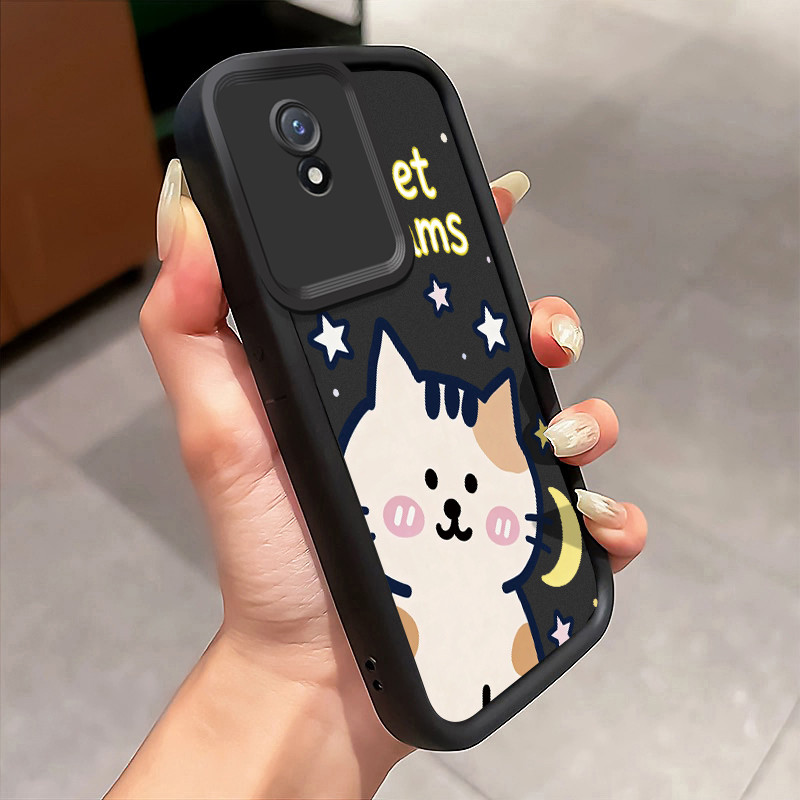 Casing Hp Untuk VIVO Y02 VIVO Y02A VIVO Y02T Case Kucing Bulan Kasing Silicone camera protector yang