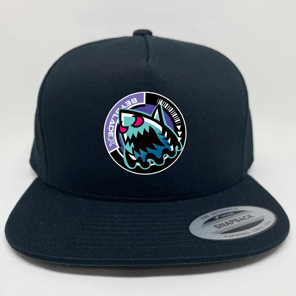 Topi Snapback Anime Beyblade X Gear Chip logo Shark Edge