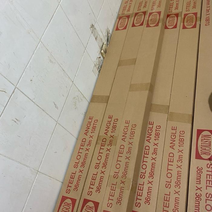 1Dus Isi 10Batang Besi Siku Lubang /Rak Siku Lubang Perbatang 3Meter Paket Murah Isi 10Batang Pasti