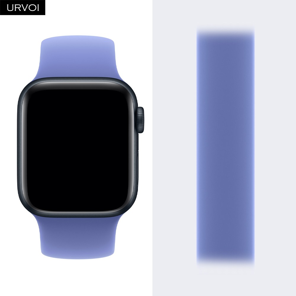 Urvoi Silicone Solo Loop For Apple Watch Ultra 3 2 11 10 9 87 Se Sport Band Soft Rubber Strap