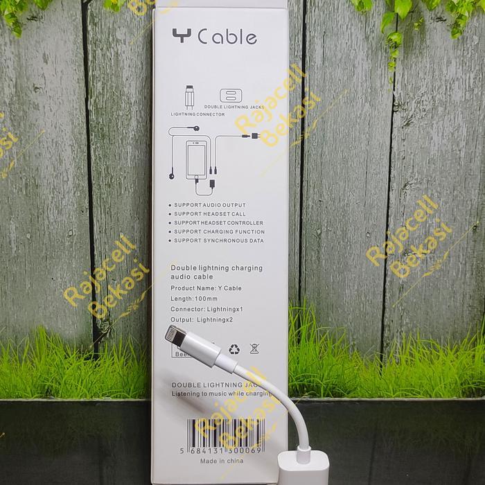 Y Cable Splitter Kabel Ori Iphone 7 8 X 11 Port Cabang Untuk Earphone Co