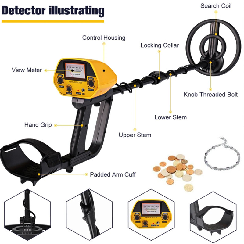 Baskaraa MD-5090 Metal Detector, Detection Instrument Underground Metal Detector, Metal Finder,Gold 