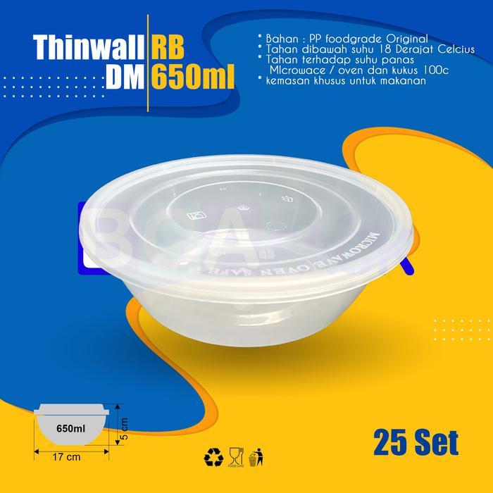Thinwall Dm Mangkok 650 Ml Rou ( Bulat ) @25 Set