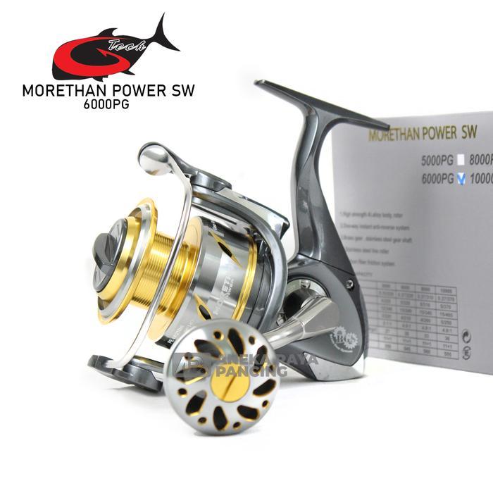 Reel G-Tech Morethan Power Sw 4000 S/D 10000 Hg Pg Bgs Power Handle Metal Body Saltwater Laut Resmi
