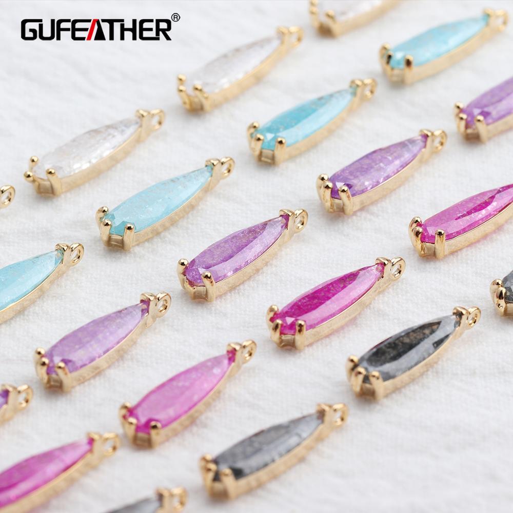 GUFEATHER M527,jewelry accessories,pass REACH,nickel free,18k gold plated,diy zircon pendant,diy