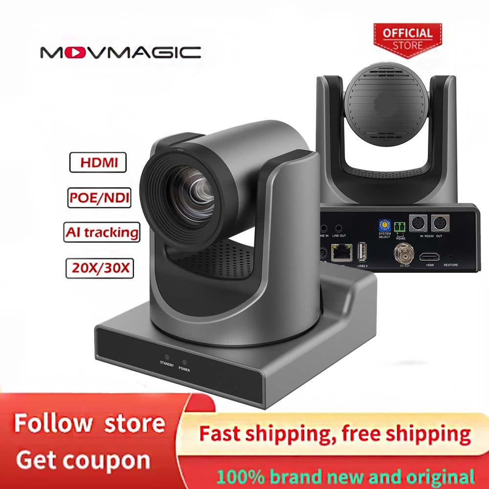 MOVMAGIC AI Tracking NDIHX Ptz Camera 12/20/30x zoom Ptz Conference Camera with SDI HDMI USB output