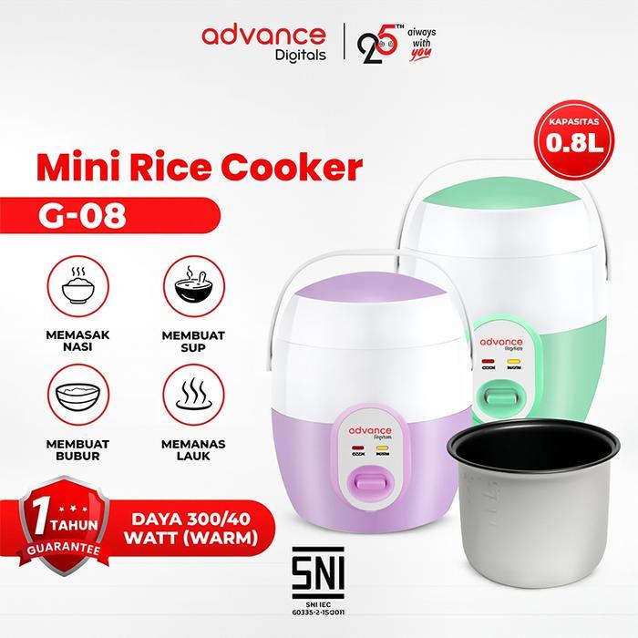 Advance Rice Cooker 0.8 Liter G-08 Rice Cooker Mini Magic Com Kecil Rice Cooker Low Watt Rice Cooker